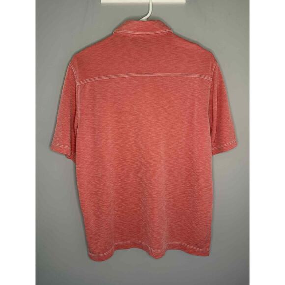 Johnston & Murphy Short Sleeve Collared Regular Fit Polo Shirt Red Men's Medium - Picture 4 of 7